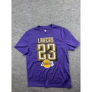 Los Angeles LA Lakers Lebron James NBA T-Shirt Mens Large Purple Gold #23